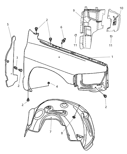 2007 Dodge Ram 3500 Cab Chassis Front Fender Diagram