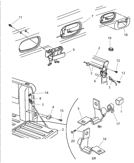 1998 Dodge Ram 3500 Regular Cab Tailgate Diagram