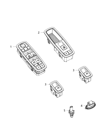 2017 Chrysler 200 Switches - Doors & Deck Lid Diagram