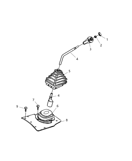2000 Jeep Cherokee Gear Shift Assembly Diagram for 52104166AB