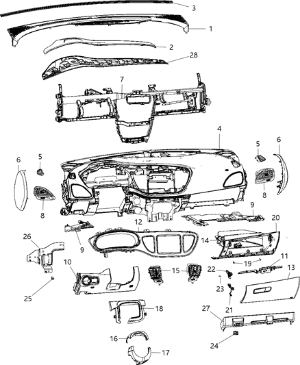 2016 Dodge Dart Under Cover Diagram for 5108299AB