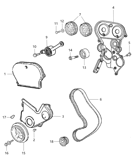 2006 Chrysler Sebring Timing Belt / Chain & Cover Diagram 3 - Thumbnail