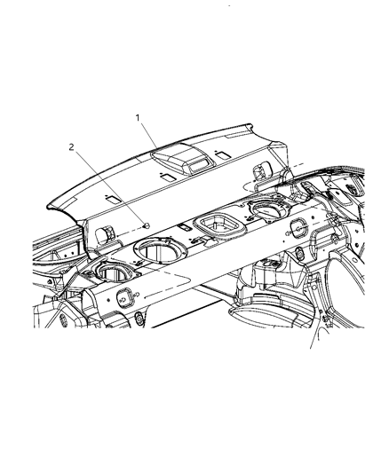 2008 Dodge Challenger Rear Shelf Panel of Interior Trim Diagram