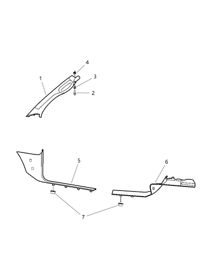 2006 Dodge Ram 2500 Sill Cover Interior Rear Diagram for 5GY78BD5AC