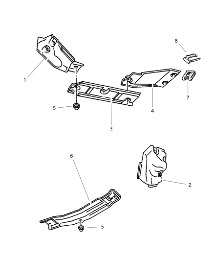 2000 Dodge Ram 2500 Heat Shield Diagram for 55274738