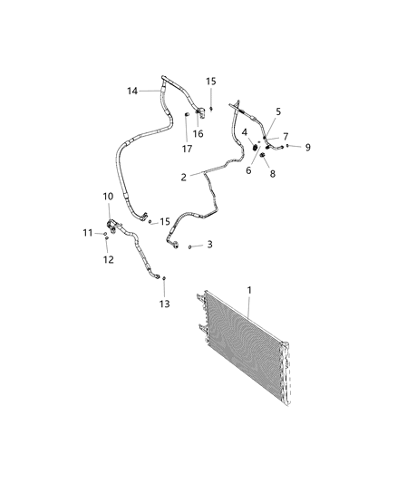 2016 Ram ProMaster 3500 Line A/C Liquid Diagram for 68161106AC