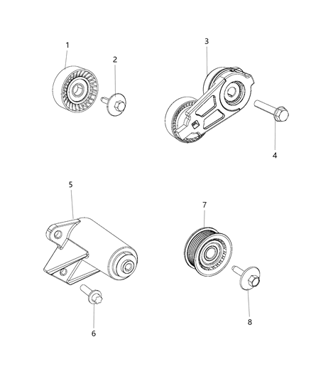 2016 Dodge Durango Pulley & Related Parts Diagram 2 - Thumbnail