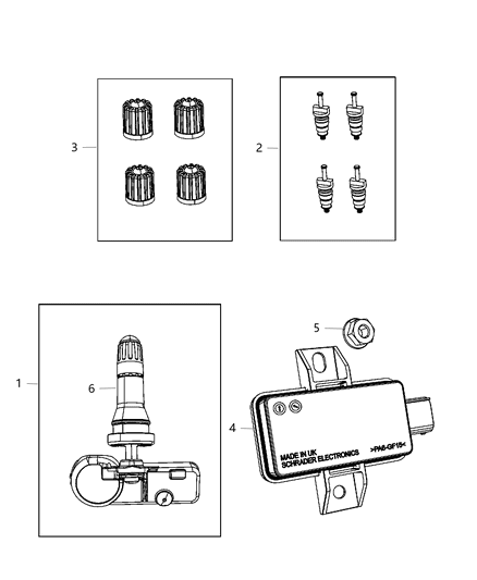 2012 Dodge Dart Sensor Tire Pressure Diagram for 68105280AC
