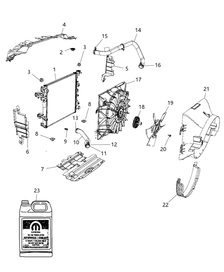 2011 Ram 1500 Radiator Engine Cooling Diagram for 55056870AE