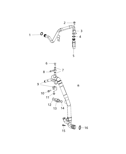 2015 Ram 3500 Pickup EGR Cooling System Diagram 2 - Thumbnail