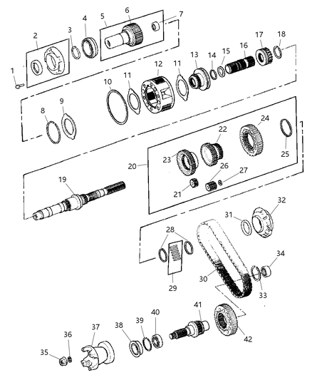 2001 Jeep Grand Cherokee Gear Train of Transfer Case Model Diagram 1 - Thumbnail