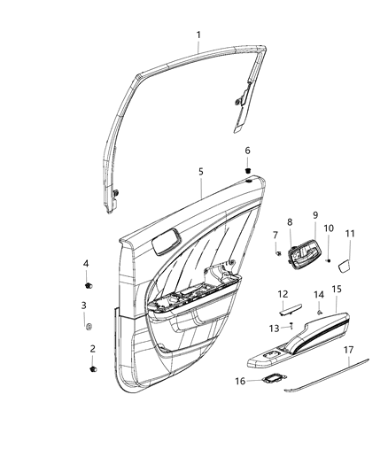 2017 Dodge Charger Handle Inside Remote Control Diagram for 5PF58DX9AC