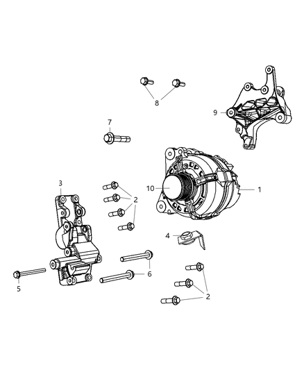 2011 Jeep Compass Generator/Alternator & Related Parts Diagram 1 - Thumbnail
