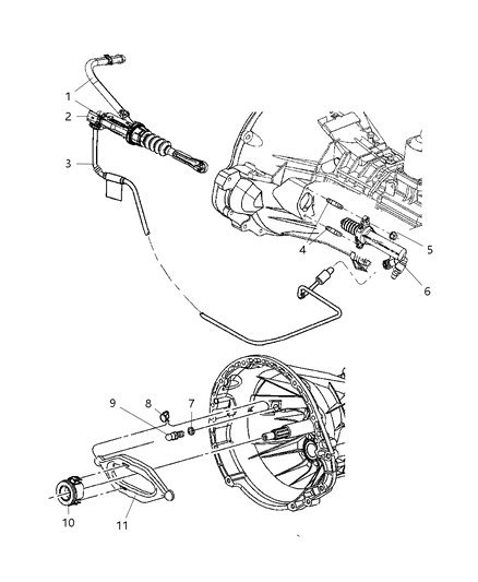 2008 Jeep Liberty Tube Hydraulic Clutch Diagram for 52125156AE