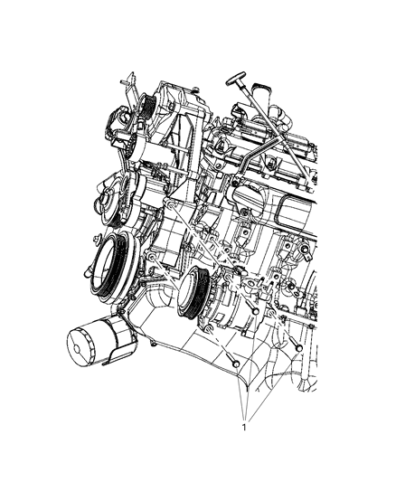 2009 Dodge Ram 2500 A/C Compressor Mounting Diagram 1 - Thumbnail