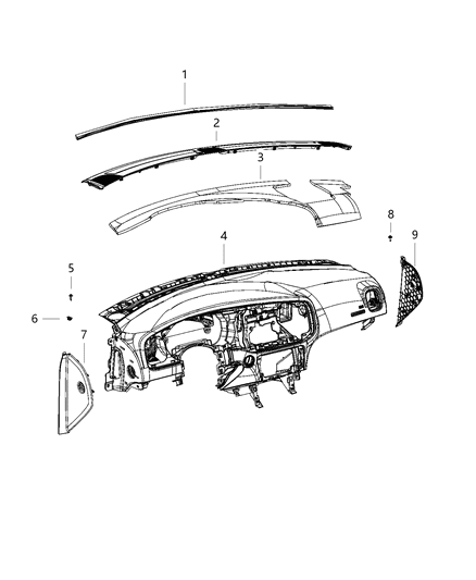 2020 Dodge Charger Instrument Panel & Structure Diagram 1 - Thumbnail