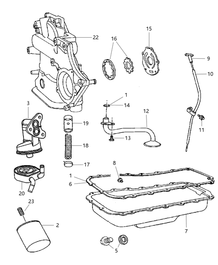 2004 Dodge Caravan Engine Oiling Diagram 3 - Thumbnail