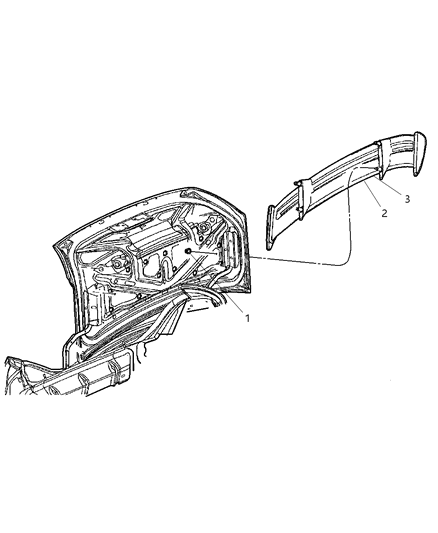 2003 Dodge Neon Spoiler Rear Air Dam Diagram for WU51TZZAA