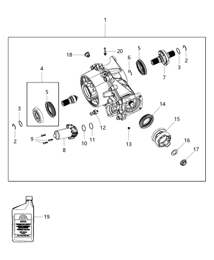 2020 Jeep Cherokee Output Shaft Seal Diagram for 68427126AA