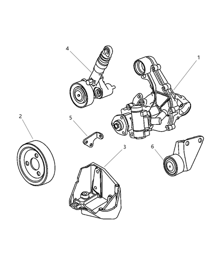 2006 Chrysler PT Cruiser Pump Assembly & Mounting Diagram 2 - Thumbnail