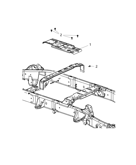 2018 Ram 3500 Cab Chassis(<10K lb.) Under Body Plates & Shields Diagram