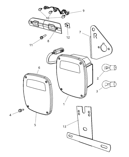 2008 Dodge Ram 3500 Pickup Lamps - Rear Diagram 2 - Thumbnail
