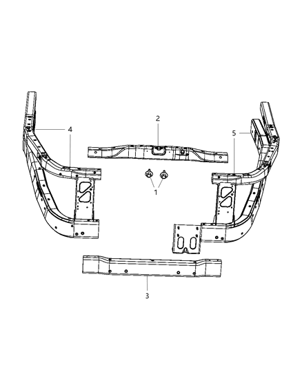 2009 Chrysler Aspen Lower Tie Bar, Front Diagram for 55362295AF