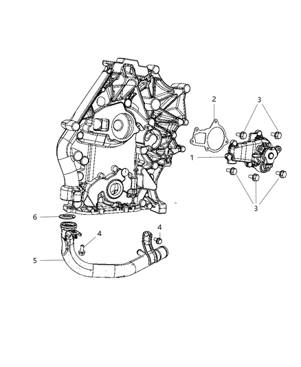 2010 Dodge Grand Caravan Water Pump & Related Parts Diagram 2 - Thumbnail