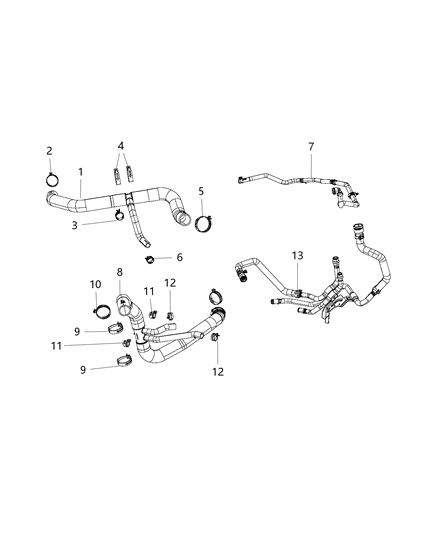 2020 Ram 1500 New Style Coolant Tubes & Hose Diagram 1 - Thumbnail