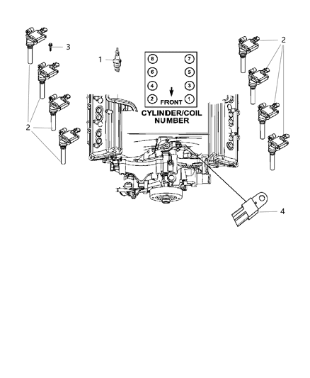 2016 Chrysler 300 Spark Plugs & Ignition Coil Diagram 2 - Thumbnail