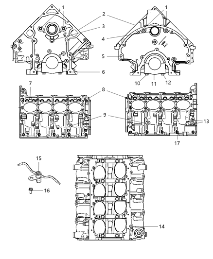2008 Chrysler 300 Plug Cylinder Block [.562X.280] Stainless Diagram for 6036286AA