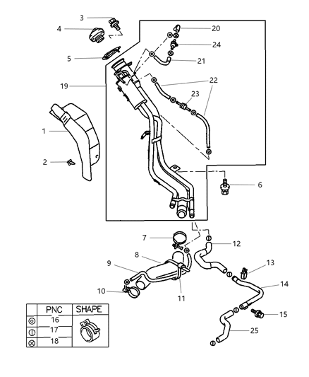 2005 Dodge Stratus Coupe Fuel Filler Tube Diagram