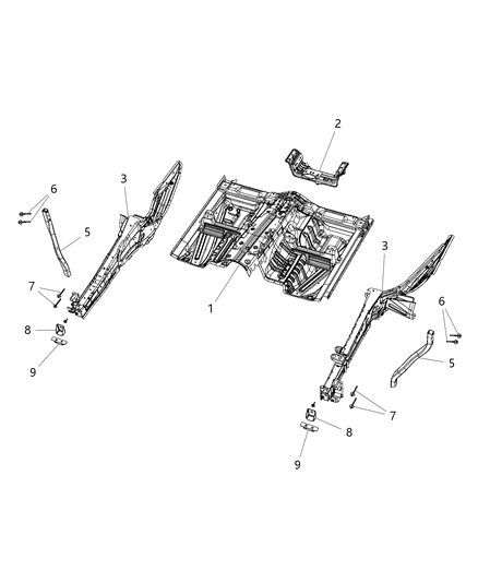 2012 Jeep Grand Cherokee Floor Pan Front Diagram