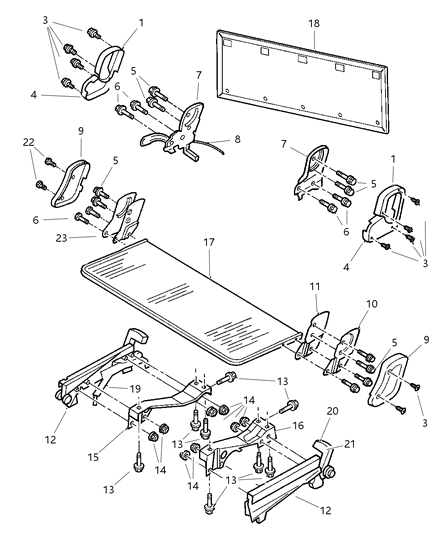 1997 Dodge Caravan Recliner, 3 Passenger, Right Diagram for 4797236