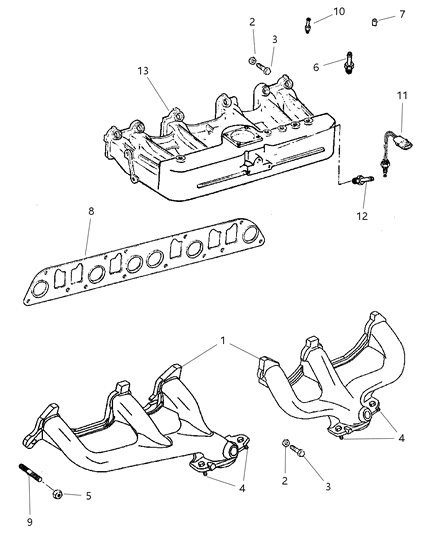 2000 Jeep Cherokee Manifold - Intake & Exhaust Diagram 3 - Thumbnail