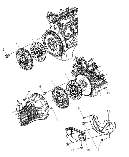 2008 Dodge Ram 3500 Bolt Hexagon Flange Head .312-18X0.98 Diagram for 6036096AA