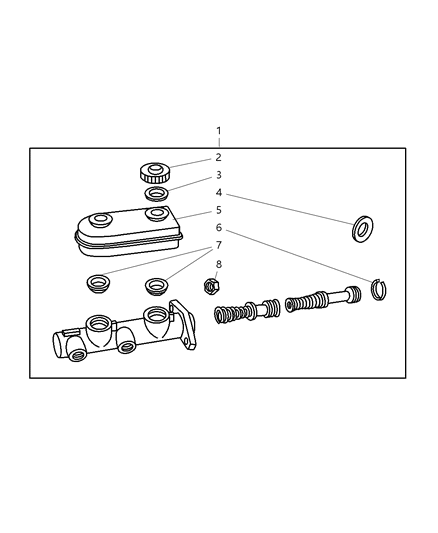 1997 Dodge Ram Van Master Cylinder Brake Diagram for V1109830AB