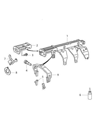 2016 Ram 3500 Cab Chassis(<10K lb.) Shift Forks & Rails of Manual Transmission Diagram
