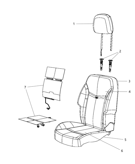 2014 Chrysler 200 Cover Front Seat Cushion Diagram for 1WU28DX9AB