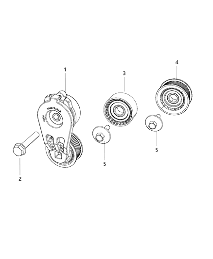 2014 Jeep Cherokee Tensioner Belt Diagram for 4627533AB