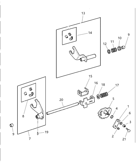 1998 Dodge Dakota Fork & Rail of Transfer Case Model Diagram 2 - Thumbnail