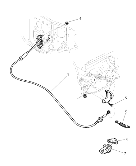 1998 Dodge Durango Controls, Gearshift, Lower Diagram 1 - Thumbnail