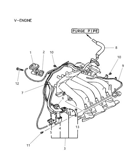 2005 Chrysler Sebring Coupe EGR System Diagram 2 - Thumbnail
