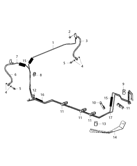2015 Dodge Challenger Hose Brake Rear Diagram for 68164513AD
