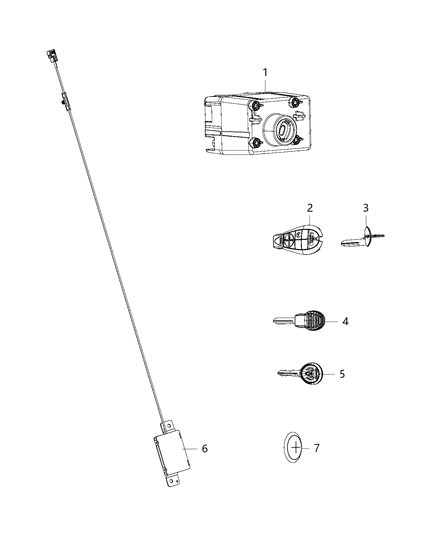 2011 Ram 1500 Antenna Keyless Entry Diagram for 5026459AD