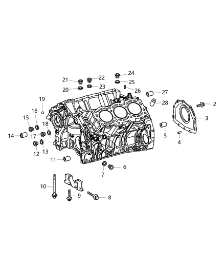 2008 Jeep Grand Cherokee Cylinder Block & Hardware Diagram 1 - Thumbnail
