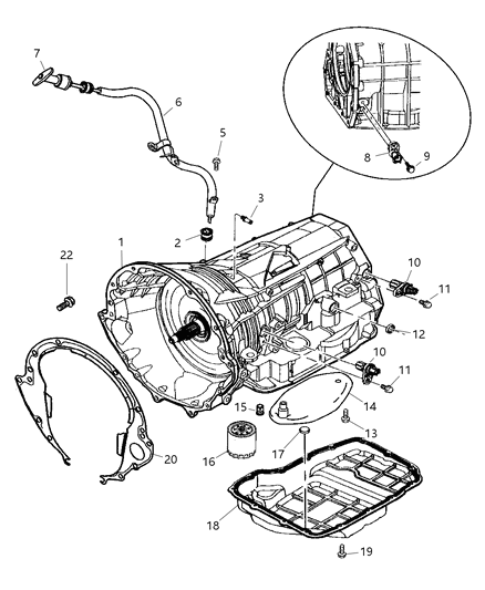 2001 Jeep Grand Cherokee Case & Related Parts of Automatic Transmission Diagram 2 - Thumbnail