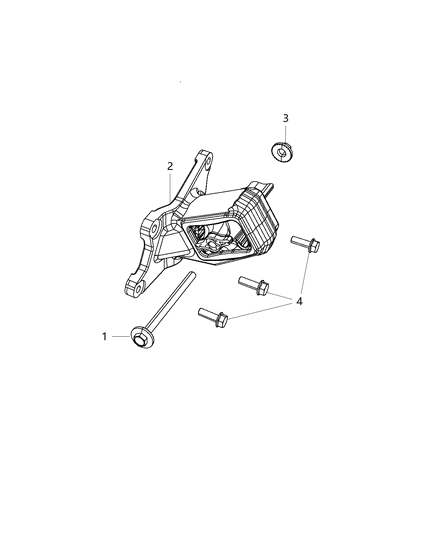 2018 Jeep Wrangler JK (Previous-generation) Engine Mounting Right Side Diagram 3 - Thumbnail