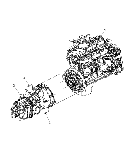 2007 Dodge Ram 3500 Cab Chassis Transmission Assembly & Mounting Diagram 1 - Thumbnail