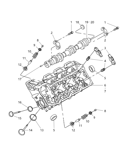 2006 Dodge Ram 1500 Camshaft & Valves Diagram 1 - Thumbnail